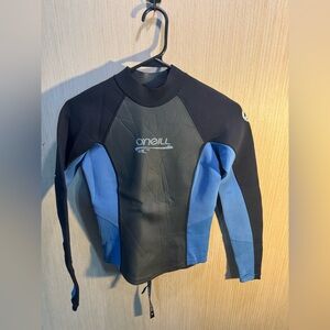 Kids O'Neill Black and Light Blue Wet Suit Top Size 12